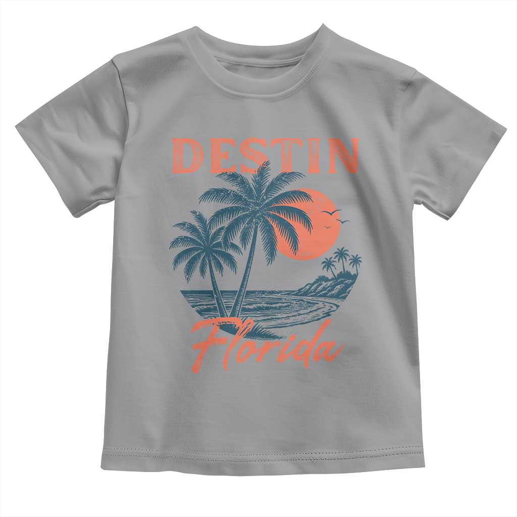 Vintage Destin Florida Beach Toddler T Shirt Sunset Palm Tree Graphic