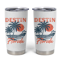 Vintage Destin Florida Beach Tumbler Cup Sunset Palm Tree Graphic
