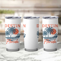 Vintage Destin Florida Beach Tumbler Cup Sunset Palm Tree Graphic