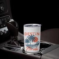 Vintage Destin Florida Beach Tumbler Cup Sunset Palm Tree Graphic