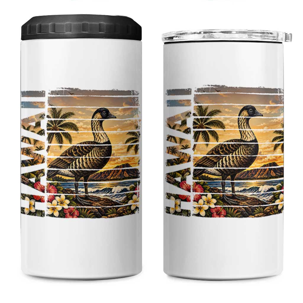 Hawaii Tropical Bird 4 in 1 Can Cooler Tumbler Summer Island Vacation Gift