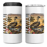 Hawaii Tropical Bird 4 in 1 Can Cooler Tumbler Summer Island Vacation Gift