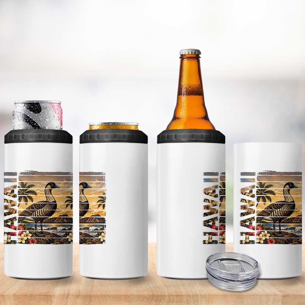Hawaii Tropical Bird 4 in 1 Can Cooler Tumbler Summer Island Vacation Gift