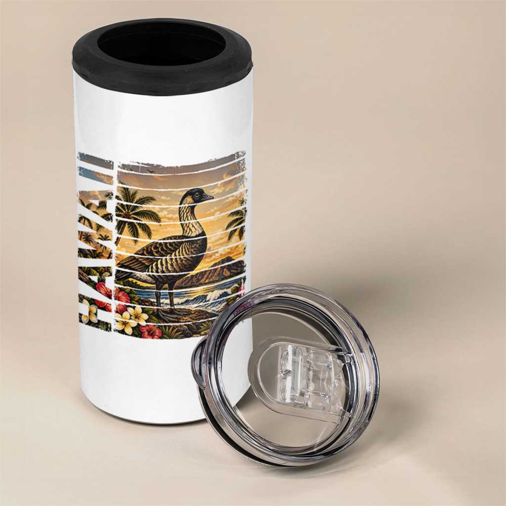 Hawaii Tropical Bird 4 in 1 Can Cooler Tumbler Summer Island Vacation Gift