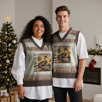 Hawaii Tropical Bird V-Neck Knit Sweater Vest Summer Island Vacation Gift