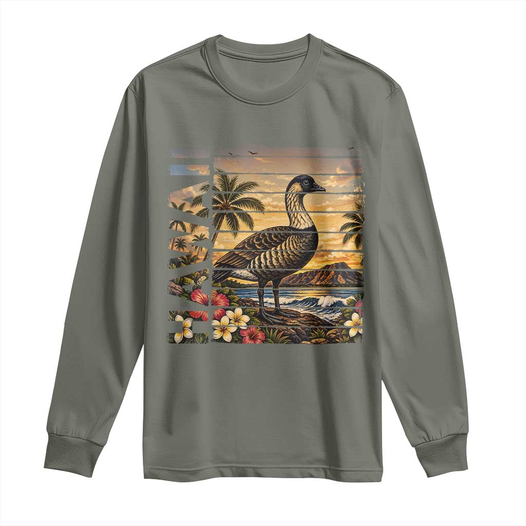 Hawaii Tropical Bird Long Sleeve Shirt Summer Island Vacation Gift