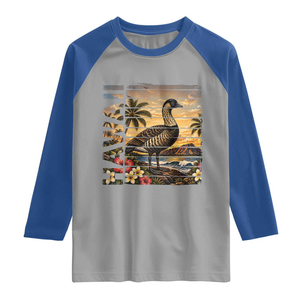 Hawaii Tropical Bird Raglan Shirt Summer Island Vacation Gift