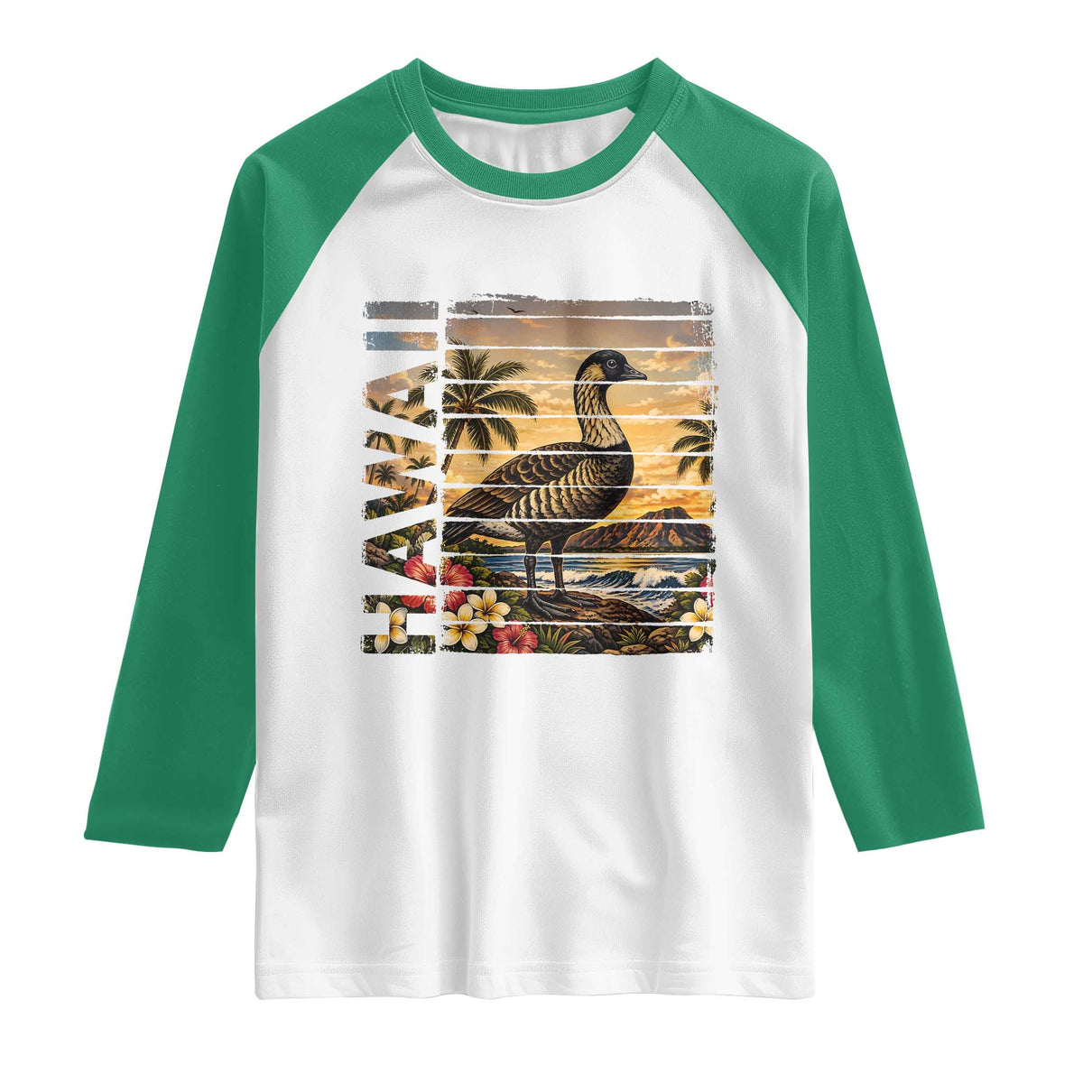 Hawaii Tropical Bird Raglan Shirt Summer Island Vacation Gift