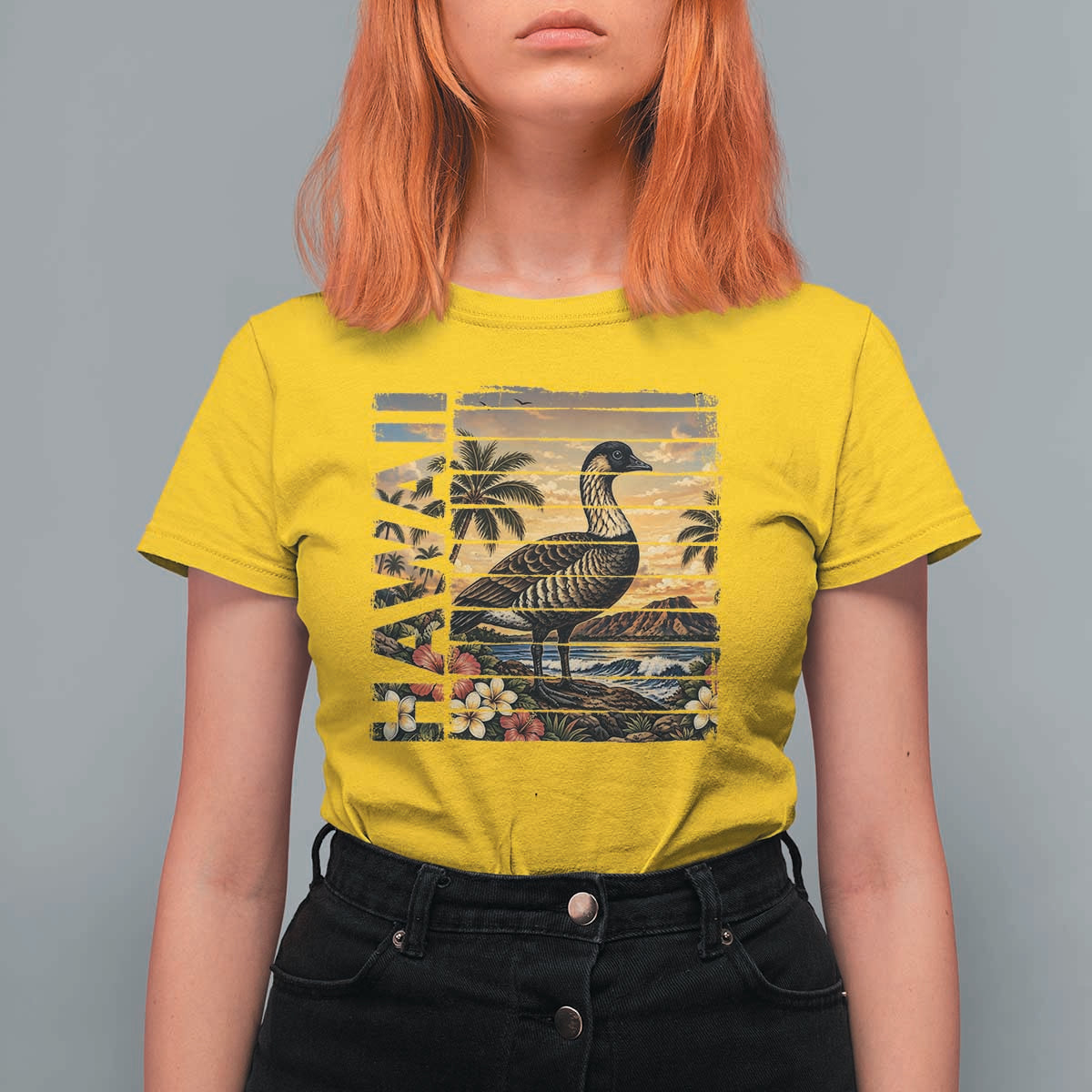 Hawaii Tropical Bird T Shirt For Women Summer Island Vacation Gift