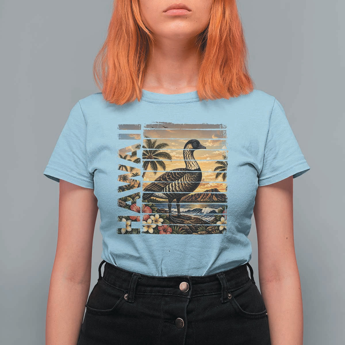 Hawaii Tropical Bird T Shirt For Women Summer Island Vacation Gift