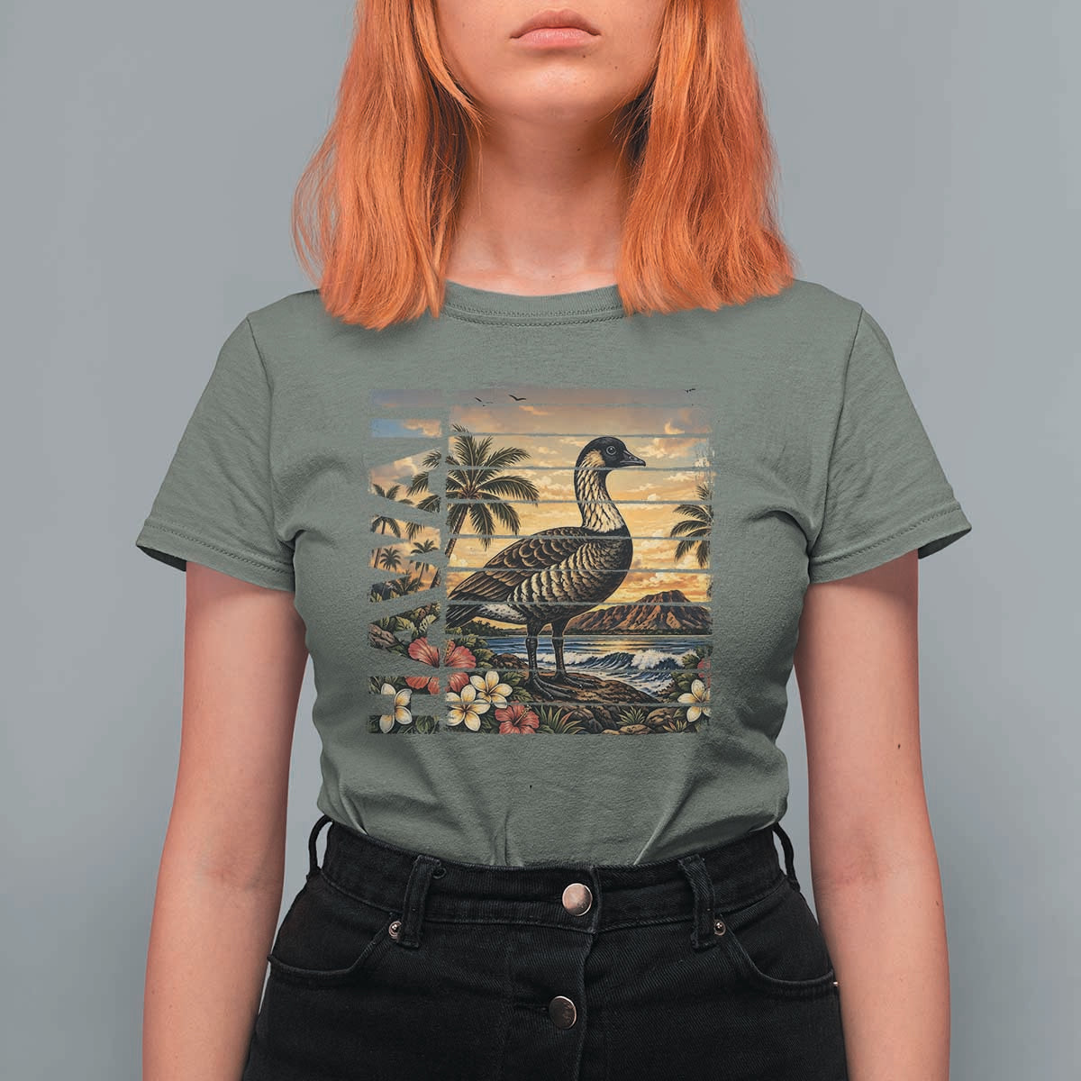 Hawaii Tropical Bird T Shirt For Women Summer Island Vacation Gift