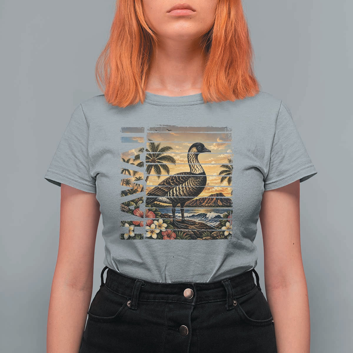 Hawaii Tropical Bird T Shirt For Women Summer Island Vacation Gift
