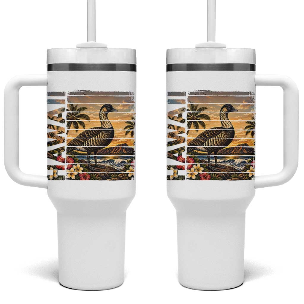 Hawaii Tropical Bird Tumbler With Handle Summer Island Vacation Gift