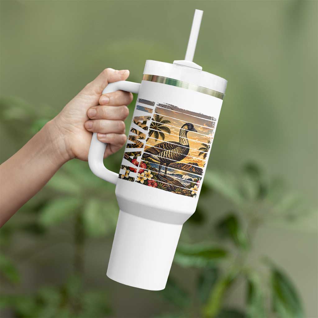 Hawaii Tropical Bird Tumbler With Handle Summer Island Vacation Gift