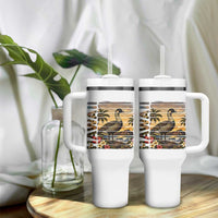 Hawaii Tropical Bird Tumbler With Handle Summer Island Vacation Gift