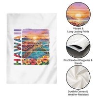 Hawaii Sea Turtle Garden Flag Tropical Sunset Island Vacation Gift