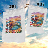 Hawaii Sea Turtle Garden Flag Tropical Sunset Island Vacation Gift