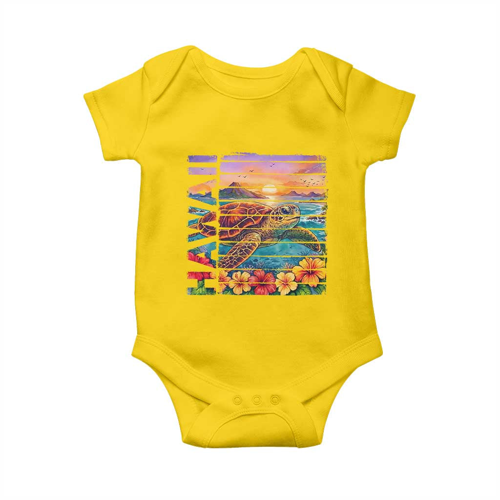 Hawaii Sea Turtle Baby Onesie Tropical Sunset Island Vacation Gift
