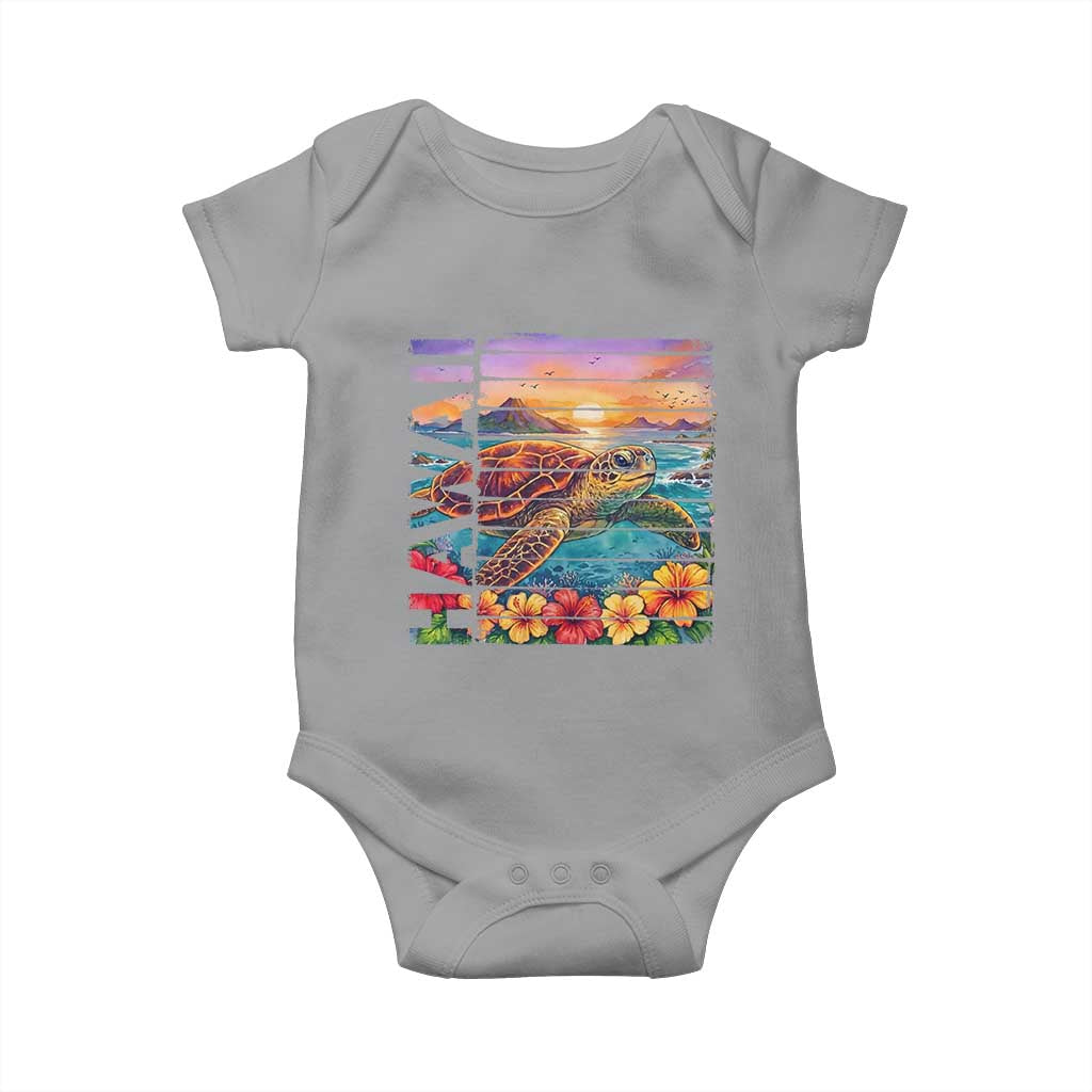 Hawaii Sea Turtle Baby Onesie Tropical Sunset Island Vacation Gift