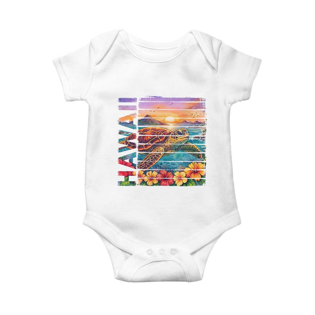 Hawaii Sea Turtle Baby Onesie Tropical Sunset Island Vacation Gift