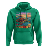 Hawaii Sea Turtle Hoodie Tropical Sunset Island Vacation Gift