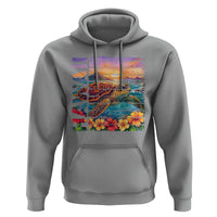 Hawaii Sea Turtle Hoodie Tropical Sunset Island Vacation Gift