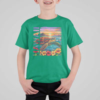 Hawaii Sea Turtle T Shirt For Kid Tropical Sunset Island Vacation Gift