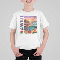 Hawaii Sea Turtle T Shirt For Kid Tropical Sunset Island Vacation Gift