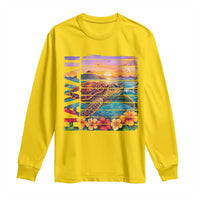 Hawaii Sea Turtle Long Sleeve Shirt Tropical Sunset Island Vacation Gift