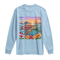 Hawaii Sea Turtle Long Sleeve Shirt Tropical Sunset Island Vacation Gift