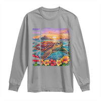 Hawaii Sea Turtle Long Sleeve Shirt Tropical Sunset Island Vacation Gift