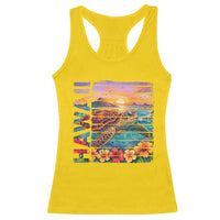 Hawaii Sea Turtle Racerback Tank Top Tropical Sunset Island Vacation Gift