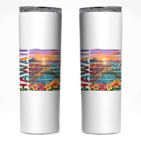 Hawaii Sea Turtle Skinny Tumbler Tropical Sunset Island Vacation Gift