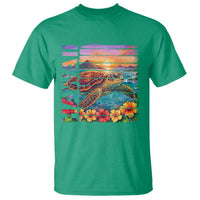 Hawaii Sea Turtle T Shirt Tropical Sunset Island Vacation Gift