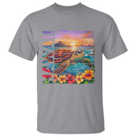Hawaii Sea Turtle T Shirt Tropical Sunset Island Vacation Gift
