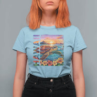 Hawaii Sea Turtle T Shirt For Women Tropical Sunset Island Vacation Gift