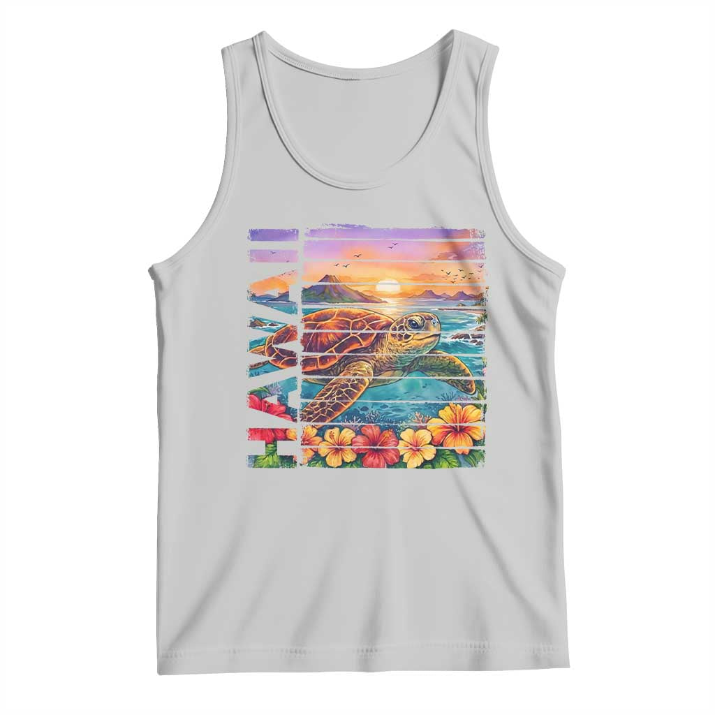 Hawaii Sea Turtle Tank Top Tropical Sunset Island Vacation Gift