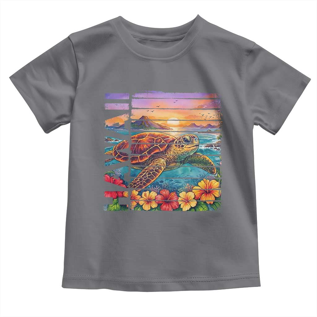 Hawaii Sea Turtle Toddler T Shirt Tropical Sunset Island Vacation Gift
