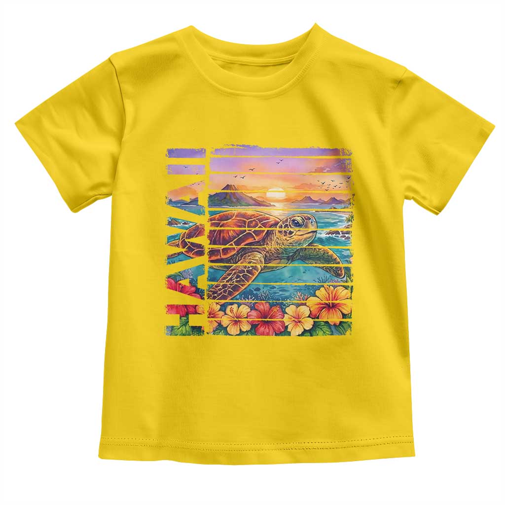 Hawaii Sea Turtle Toddler T Shirt Tropical Sunset Island Vacation Gift