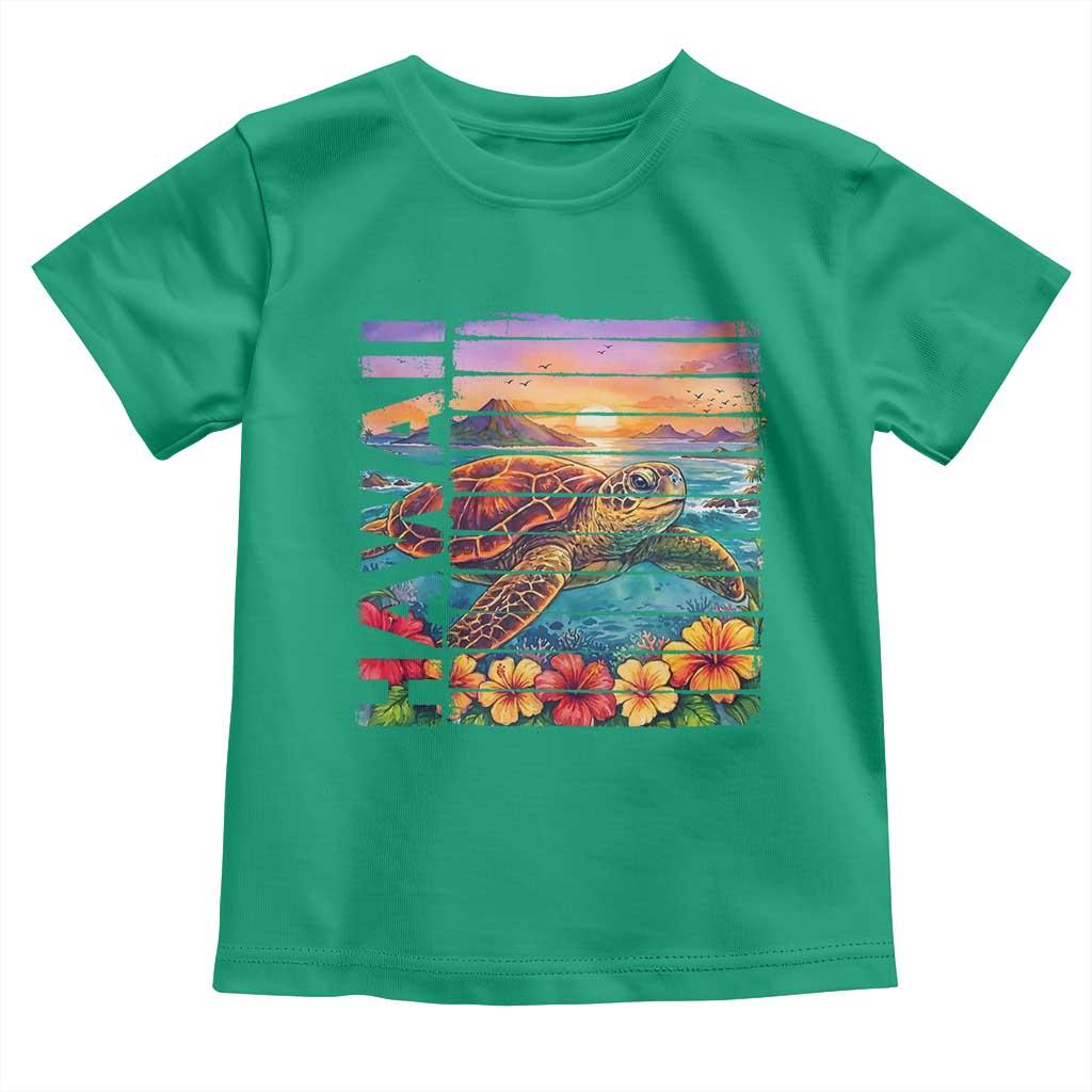 Hawaii Sea Turtle Toddler T Shirt Tropical Sunset Island Vacation Gift