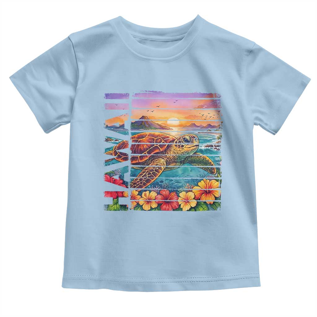Hawaii Sea Turtle Toddler T Shirt Tropical Sunset Island Vacation Gift