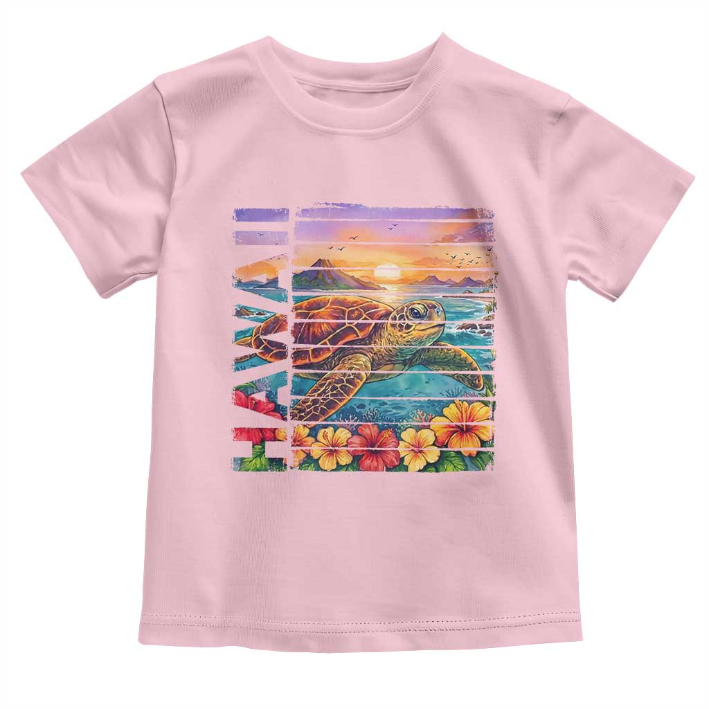 Hawaii Sea Turtle Toddler T Shirt Tropical Sunset Island Vacation Gift