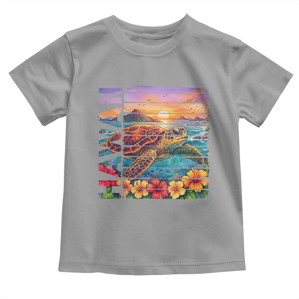 Hawaii Sea Turtle Toddler T Shirt Tropical Sunset Island Vacation Gift