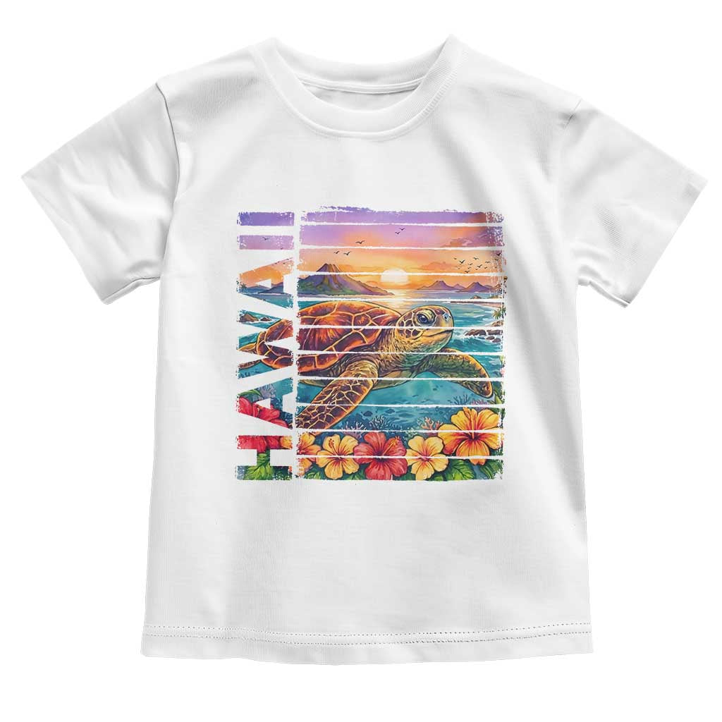 Hawaii Sea Turtle Toddler T Shirt Tropical Sunset Island Vacation Gift