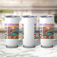 Hawaii Sea Turtle Tumbler Cup Tropical Sunset Island Vacation Gift