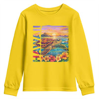 Hawaii Sea Turtle Youth Sweatshirt Tropical Sunset Island Vacation Gift