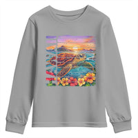 Hawaii Sea Turtle Youth Sweatshirt Tropical Sunset Island Vacation Gift