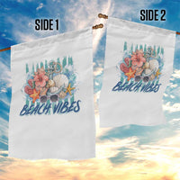 Beach Vibes Garden Flag Floral Seashell Coastal Vacation Graphic