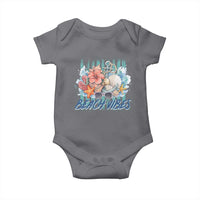 Beach Vibes Baby Onesie Floral Seashell Coastal Vacation Graphic
