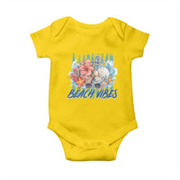 Beach Vibes Baby Onesie Floral Seashell Coastal Vacation Graphic